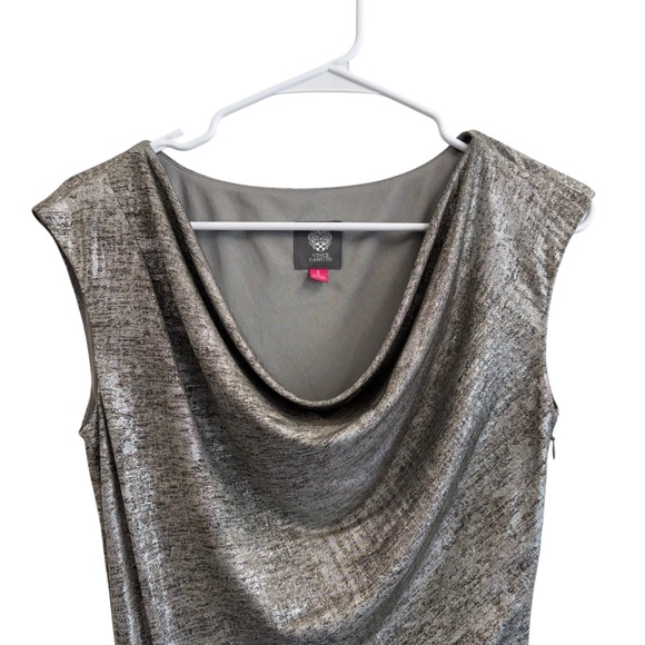 Vince Camuto Metallic Gray Midi Dress - Picture 3 of 7